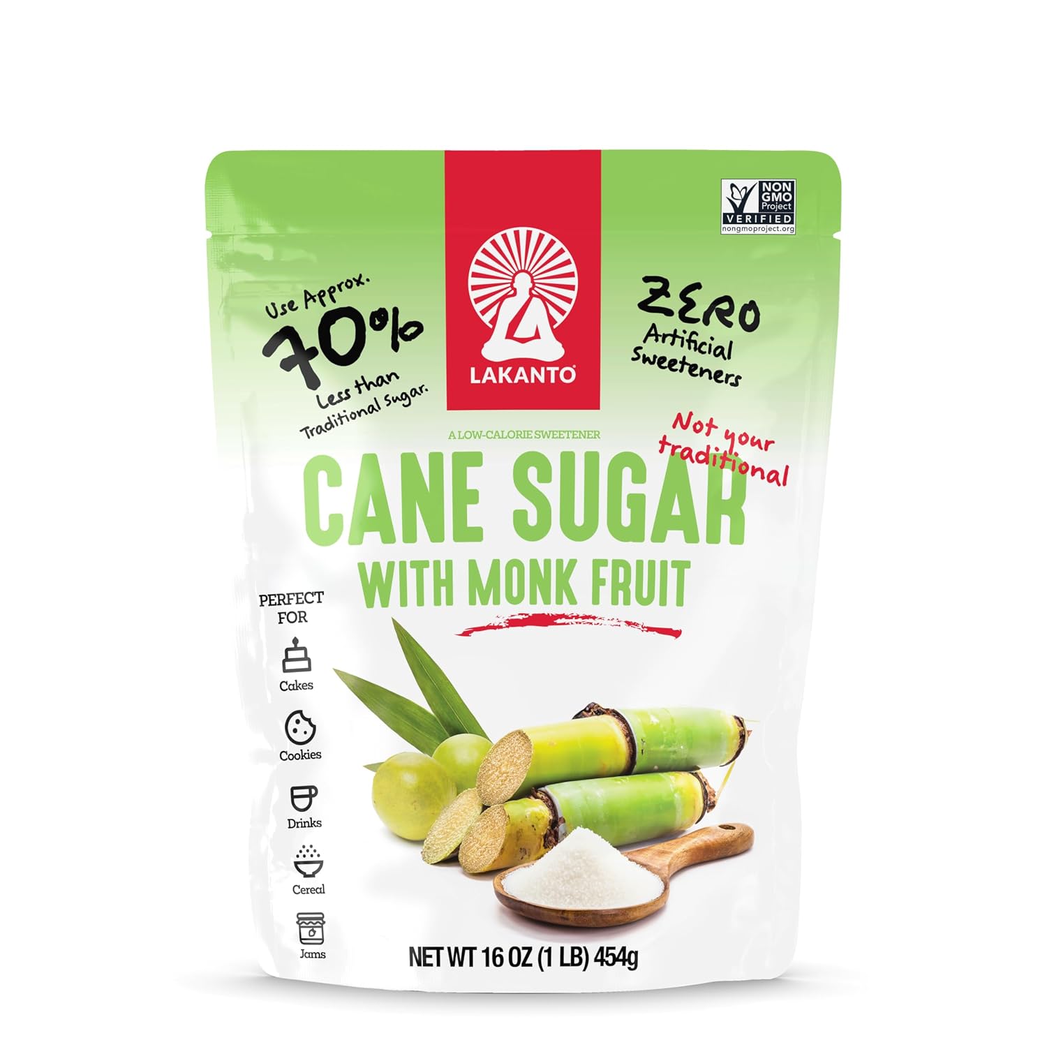 Lakanto Cane Sugar with Monkfruit Sweetener 454g