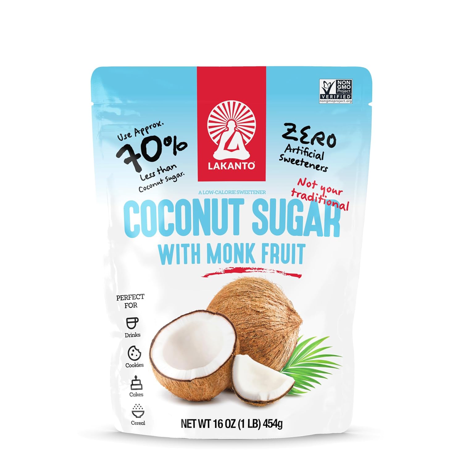 Lakanto Coconut Sugar with Monkfruit Sweetener 454g