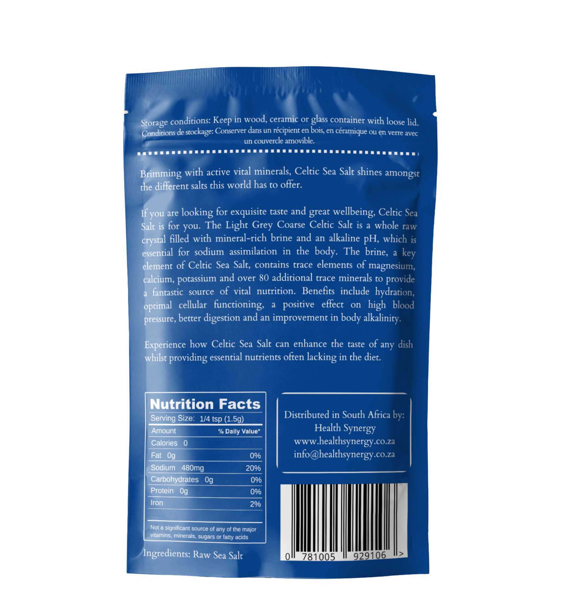 Celtic Sea Salt Light Grey Coarse 250g for sale in South Africa