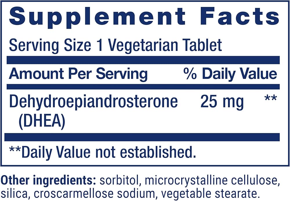 Life Extension DHEA 25mg Dissolve-In-Mouth Tablets