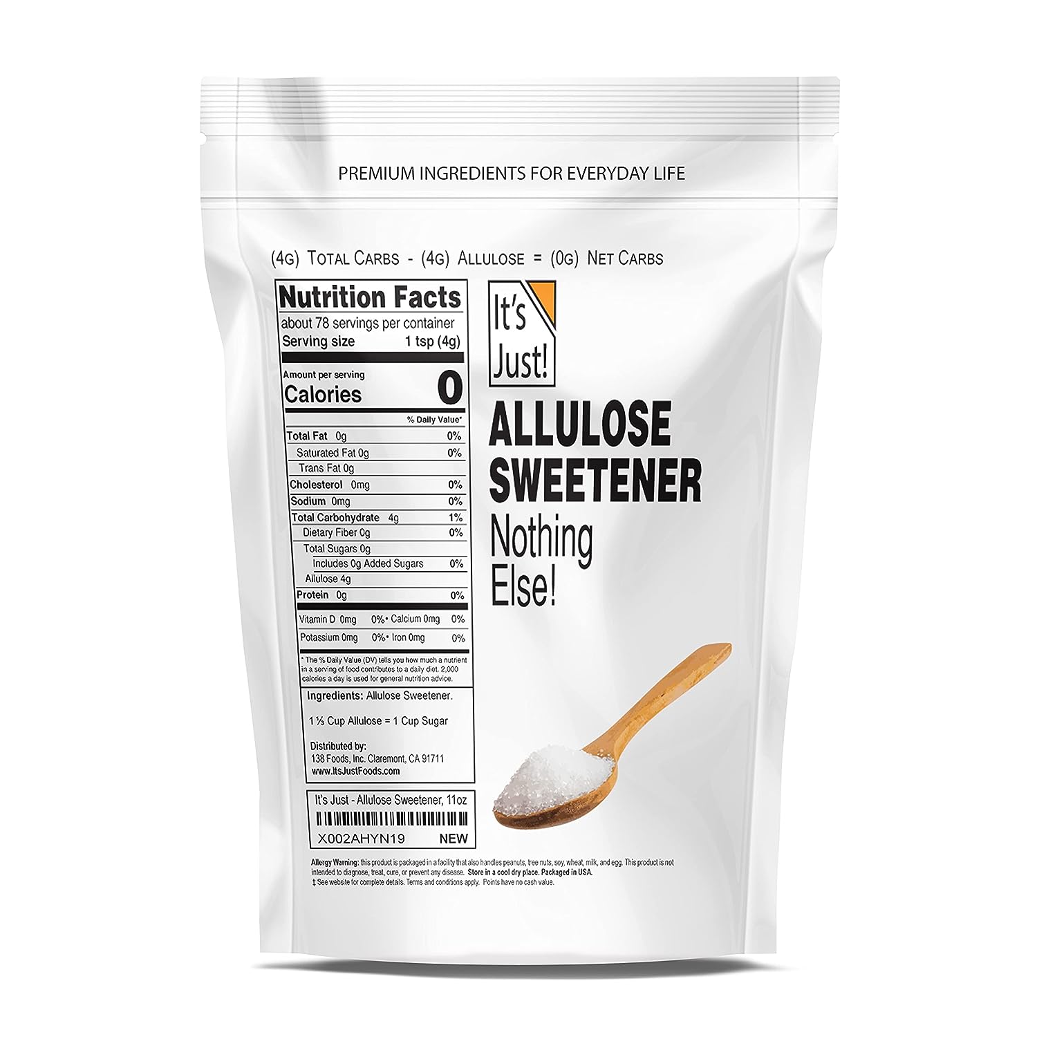 It's Just Allulose Non-GMO Sweetener 312g