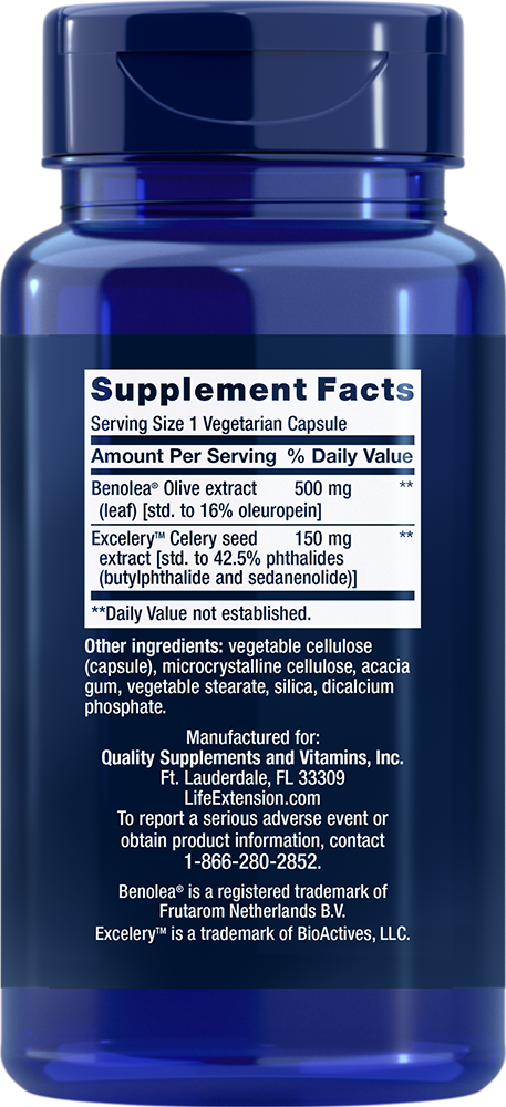 Life Extension Advanced Olive Leaf Vascular Support — Supplement Facts