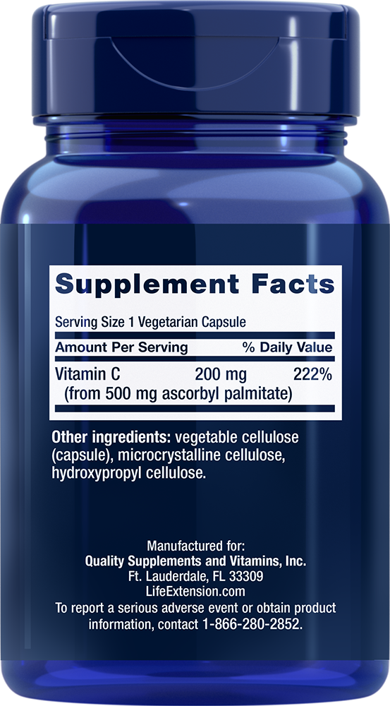 Life Extension Ascorbyl Palmitate — Supplement Facts