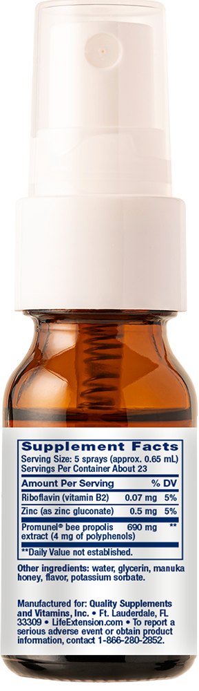 Life Extension Bee Immune Propolis Spray — Supplement Facts