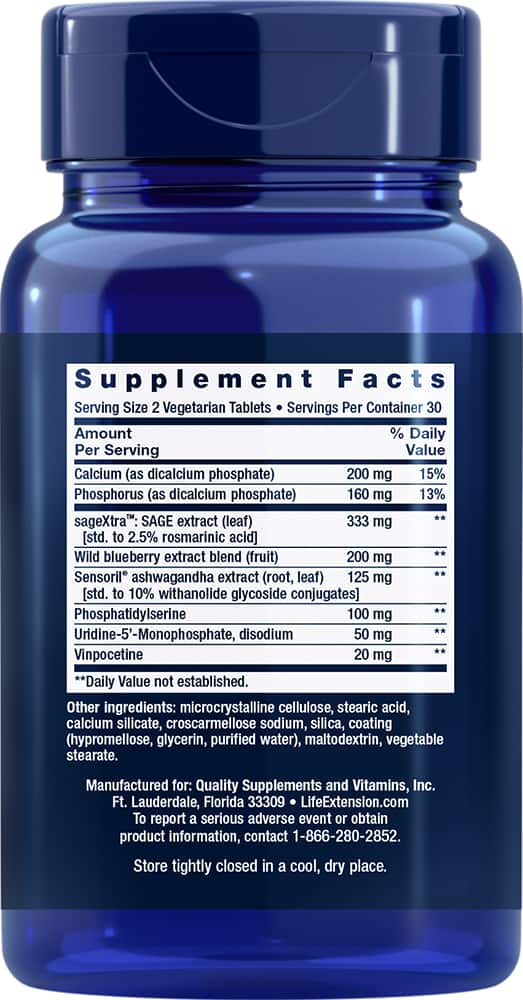 Life Extension Cognitex Elite — Supplement Facts