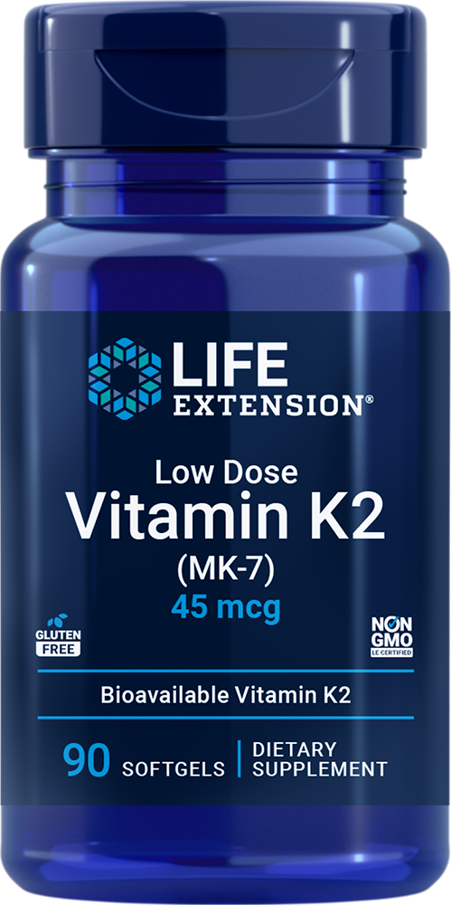 Life Extension Low Dose Vitamin K2 45 mcg, 90 softgels