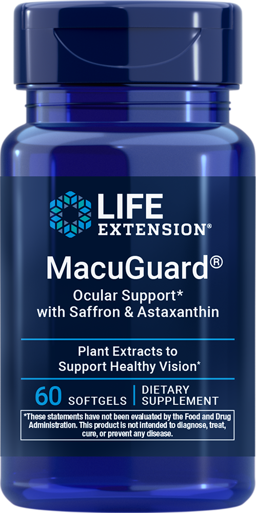 Life Extension MacuGuard Ocular Support with Saffron & Astaxanthin, 60 softgels