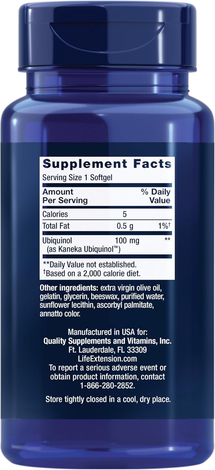 Life Extension Super Ubiquinol CoQ10, 100mg 60 Capsules