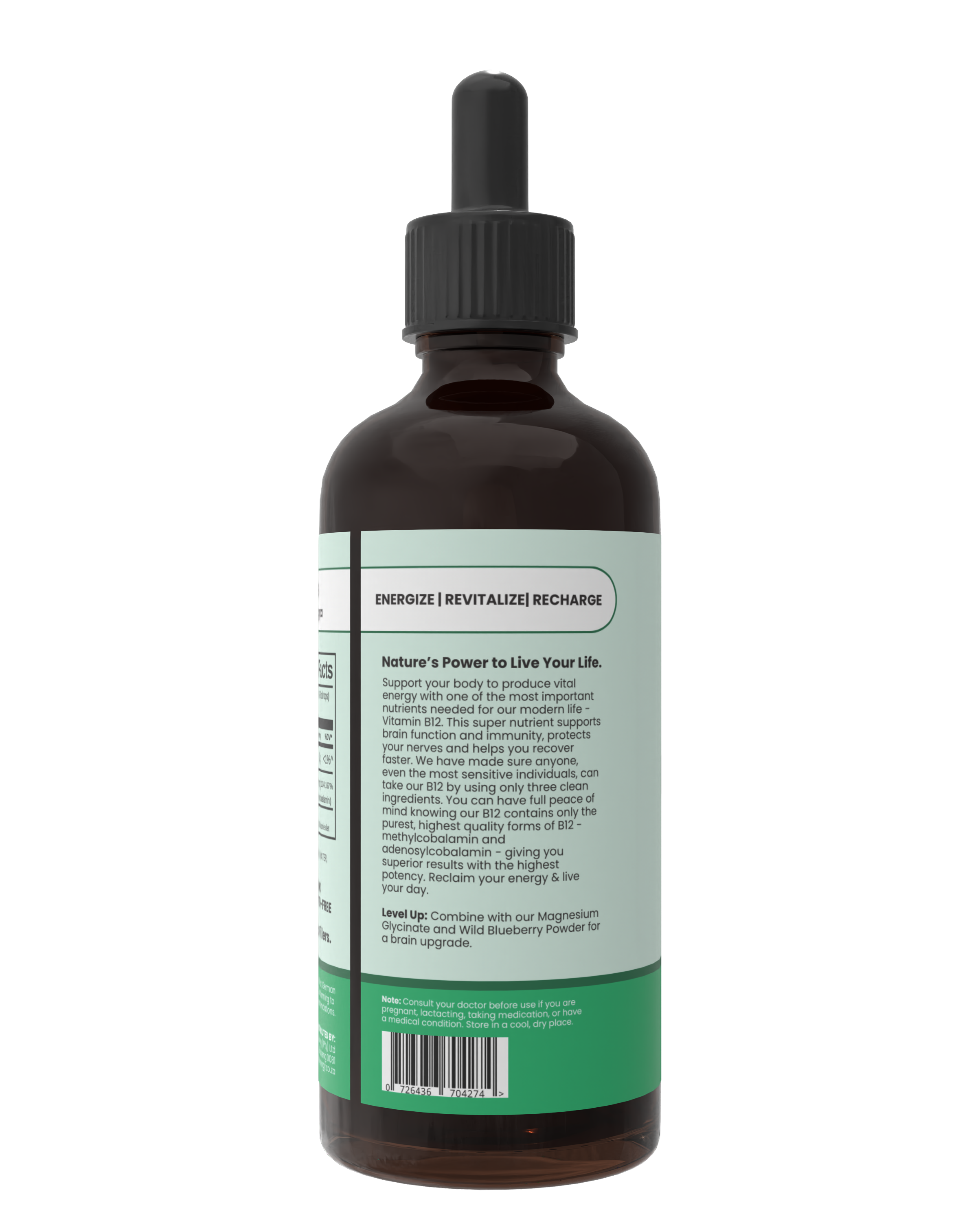 Bottle with a dropper on a white background