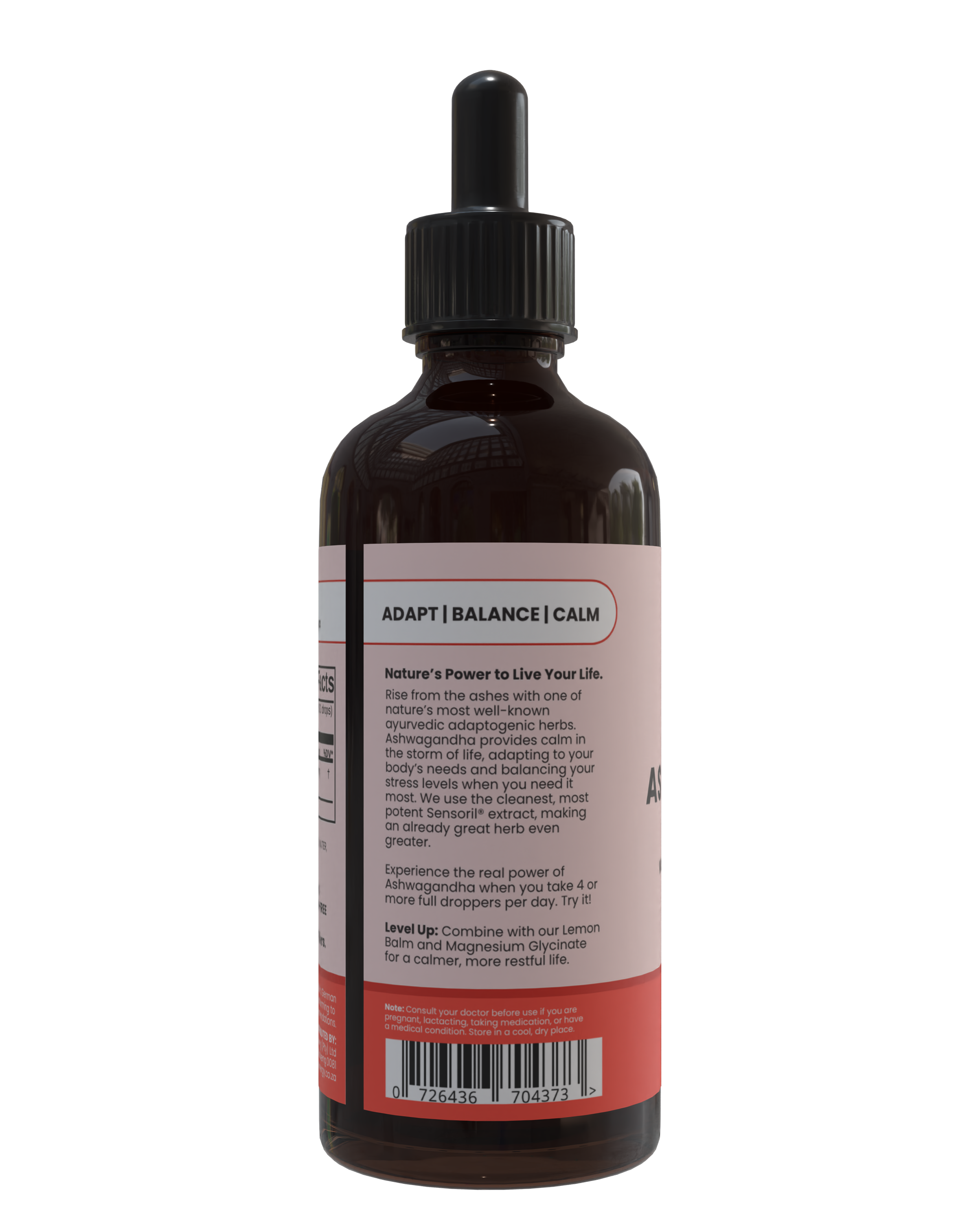 Bottle with a label on a white background