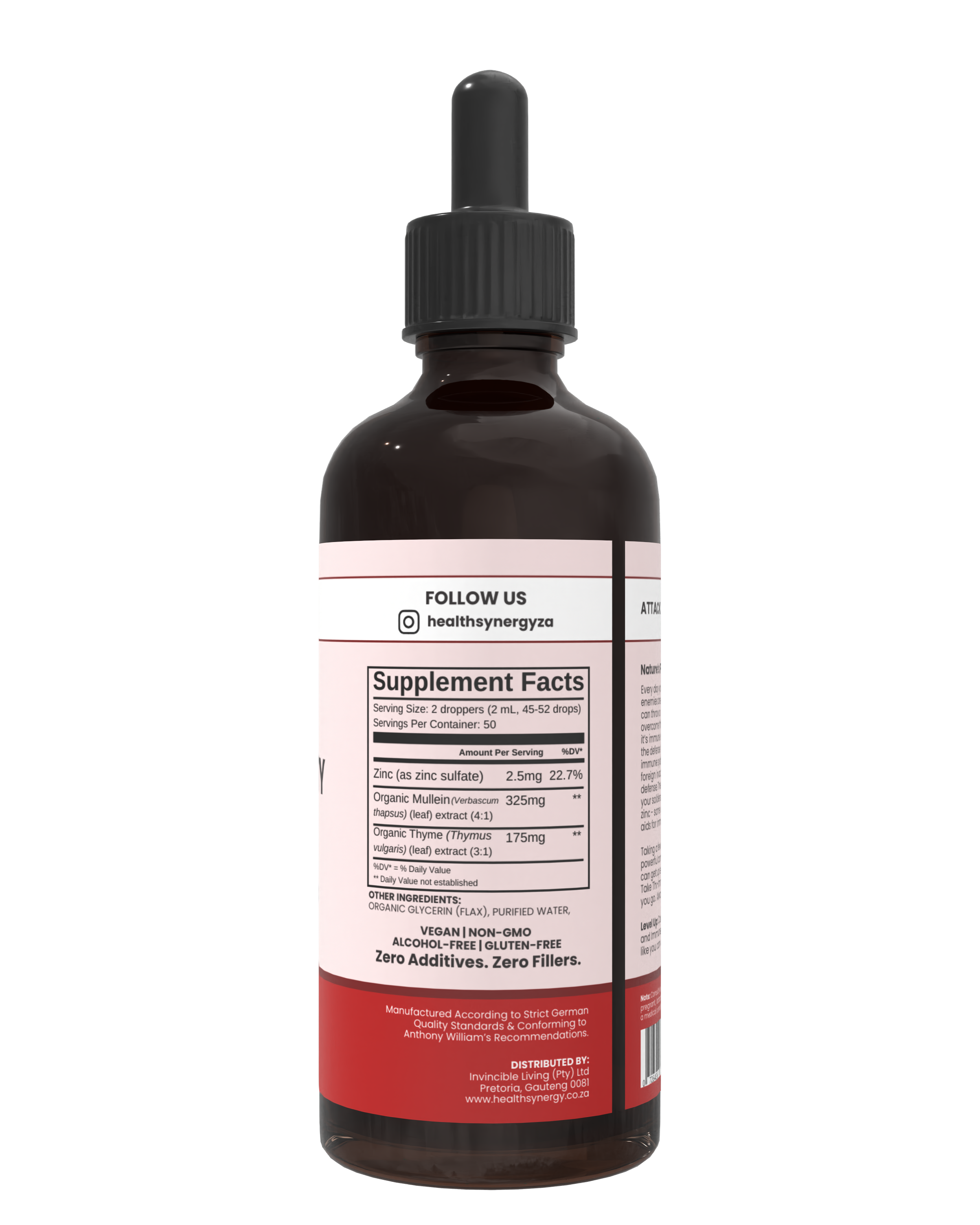 Bottle with a label on a white background