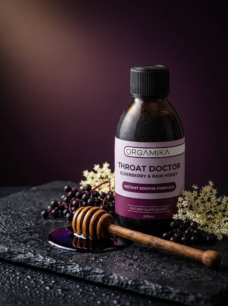 Orgamika Throat Doctor Elderberry & Raw Honey Formula