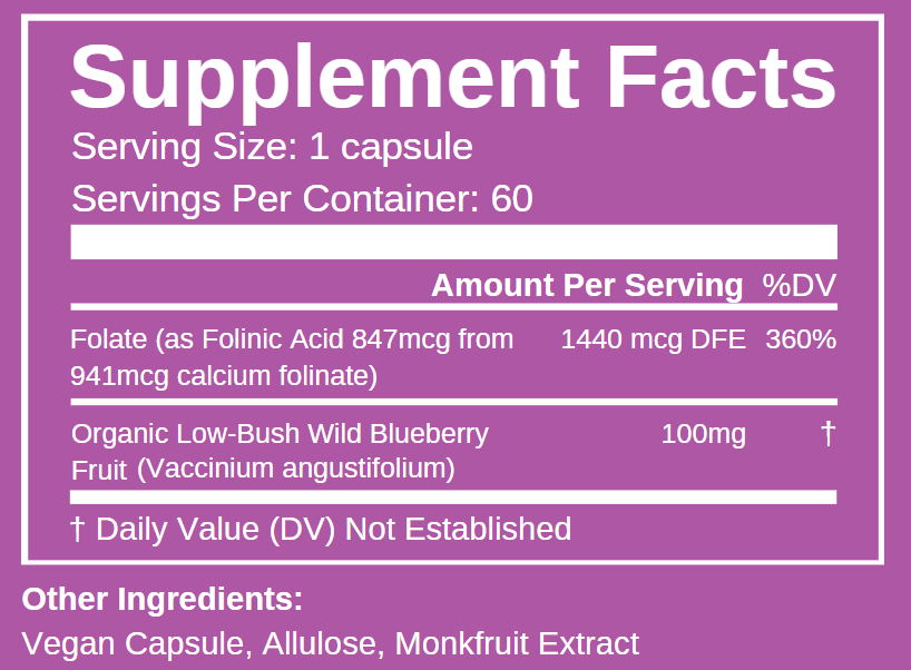 Orgamika Folinic Acid+ 60 Capsules