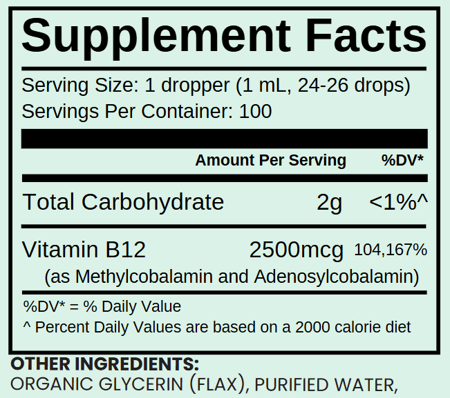 Orgamika Liquid B12 100ml - Methylcobalamin | Adenosylcobalamin