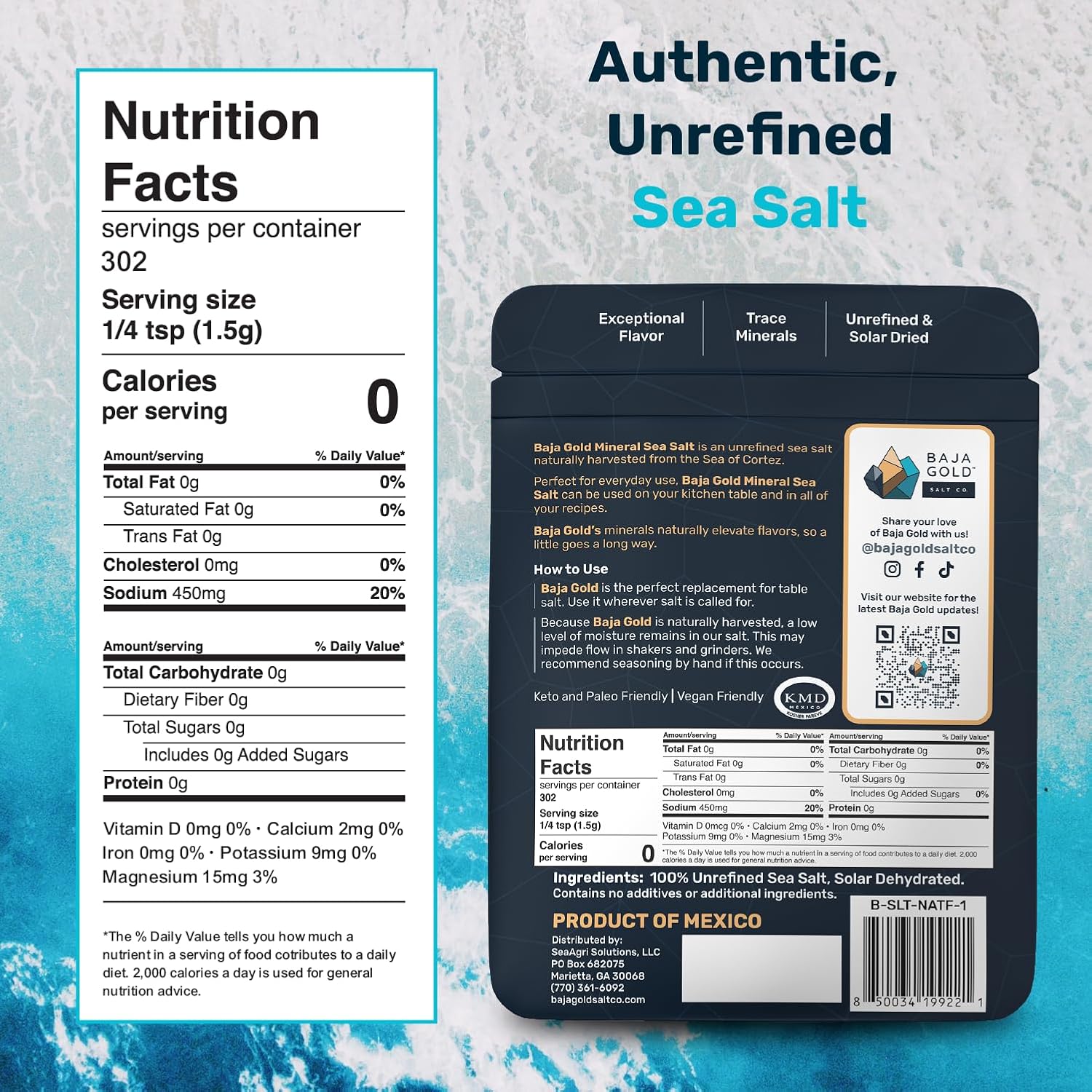 Baja Gold Signature Mineral Sea Salt - Coarse 454g