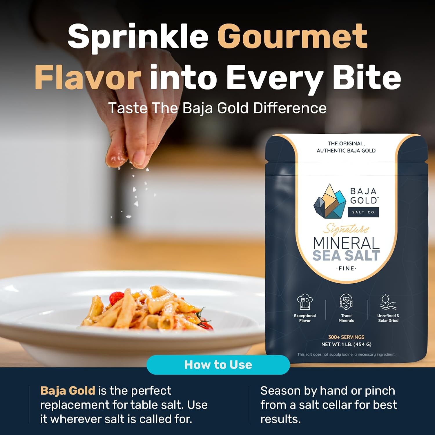 Baja Gold Signature Mineral Sea Salt - Fine Grind 454g
