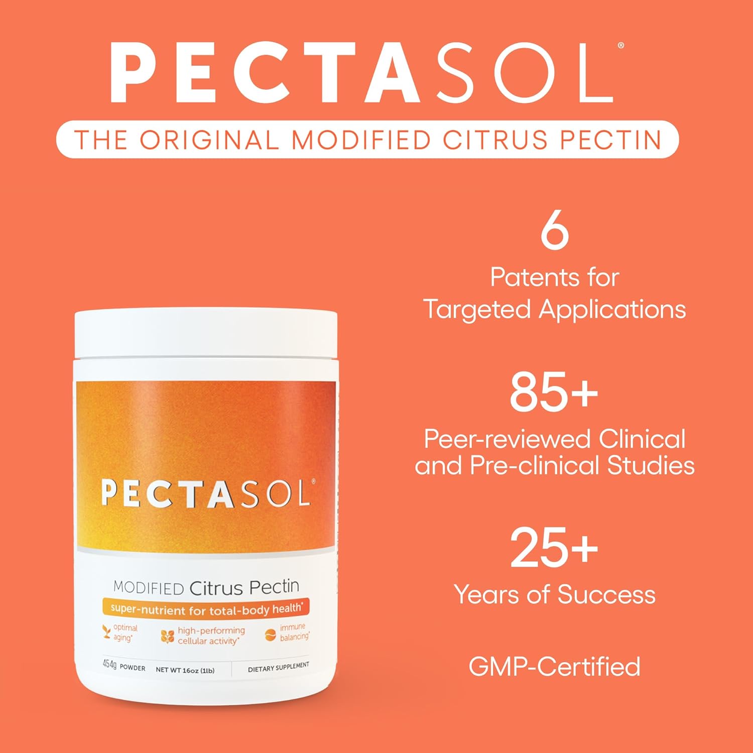 EcoNugenics Pectasol Modified Citrus Pectin - 454g Powder