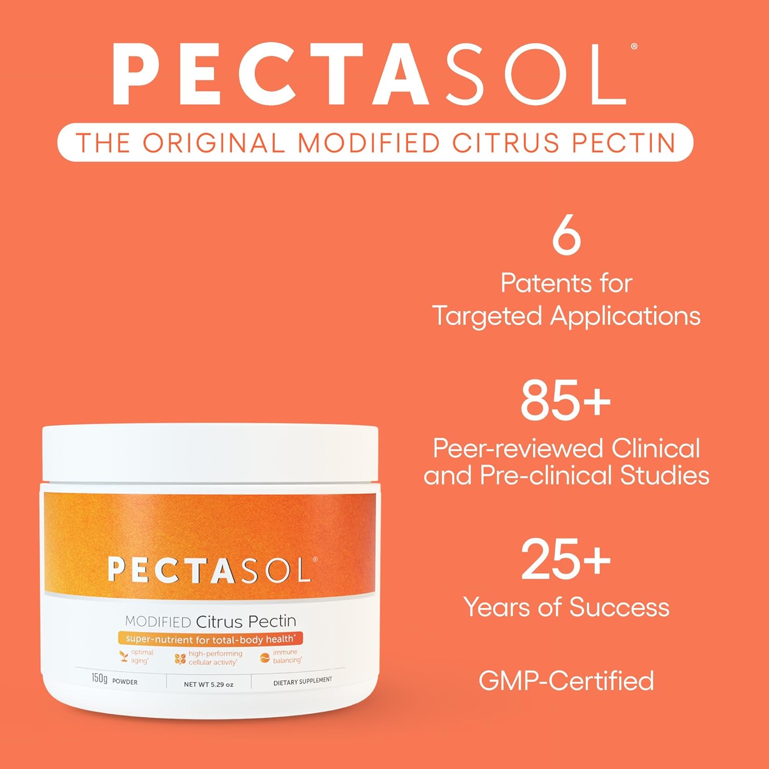 EcoNugenics Pectasol Modified Citrus Pectin - 150g Powder