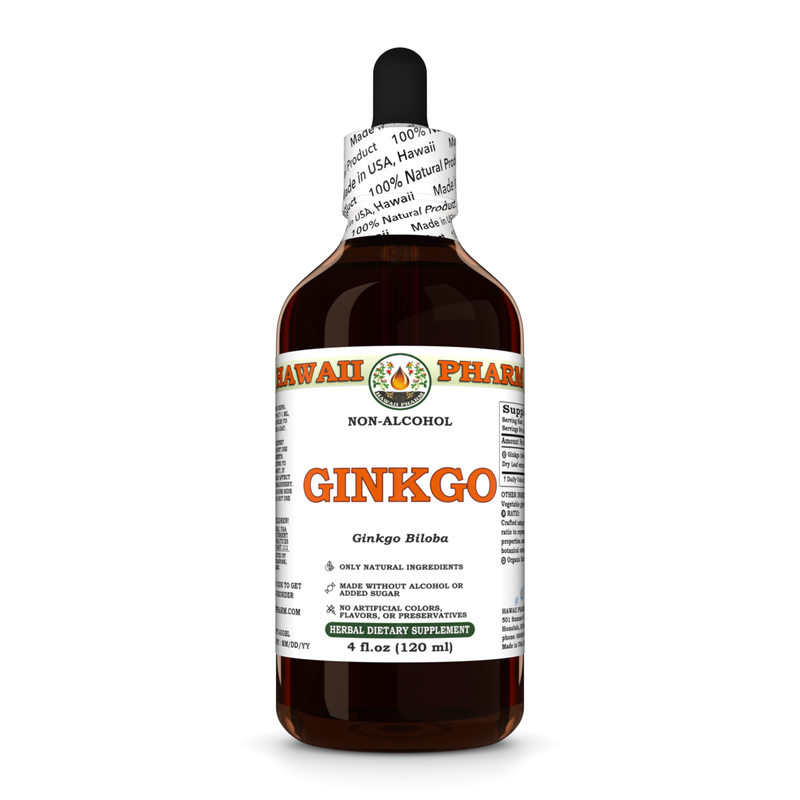 Hawaii Pharm Ginkgo Biloba alcohol-free liquid extract 4 oz / 120 ml