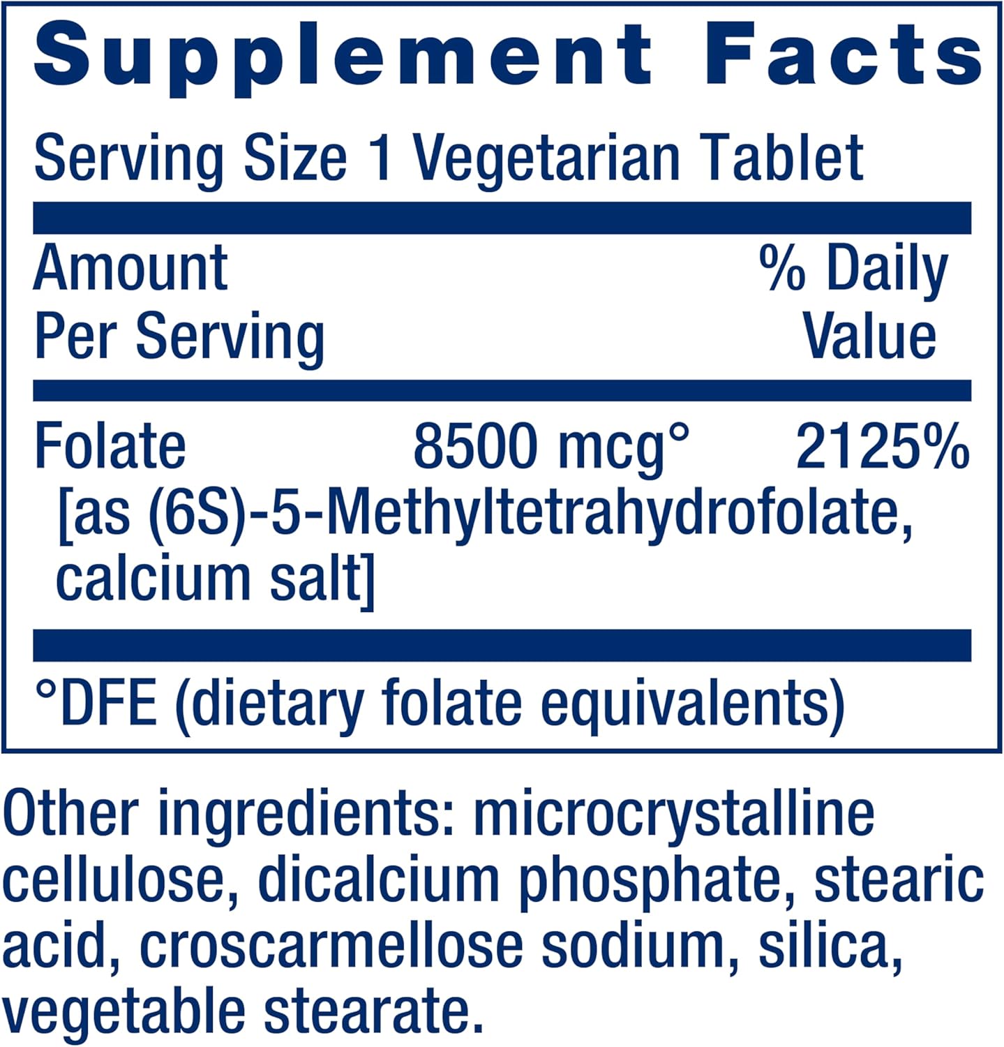Life Extension High Potency Optimized Folate 8500mcg