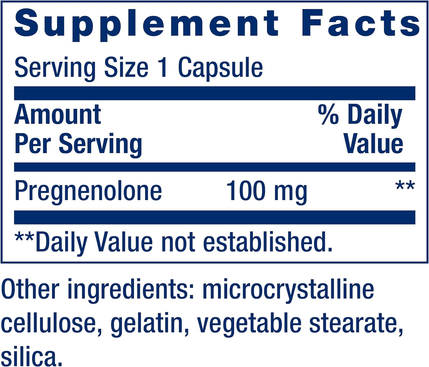 Life Extension Pregnenolone 100mg 100C