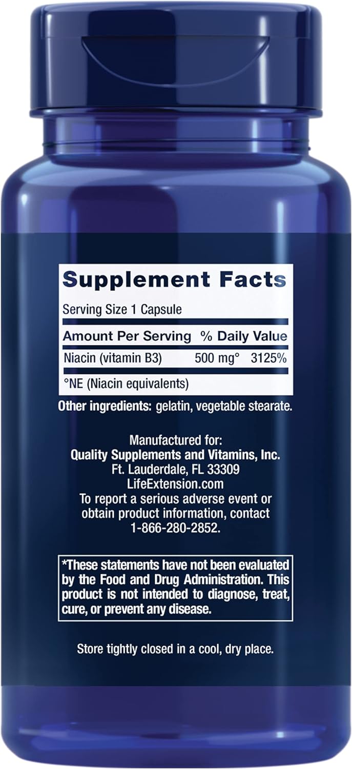 Life Extension Vitamin B3 Niacin 500 mg