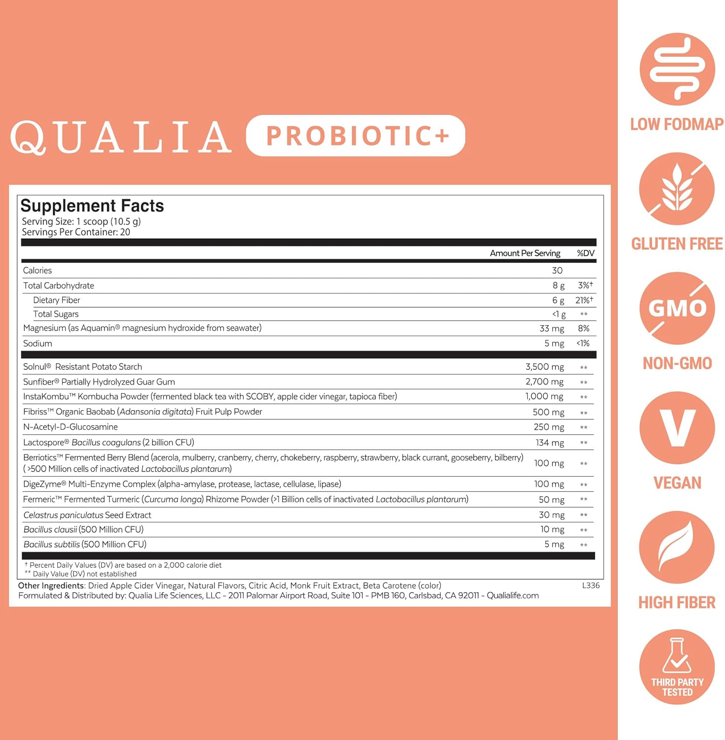 Neurohacker Collective Qualia Probiotic+ | Tropical (4 Week Supply)