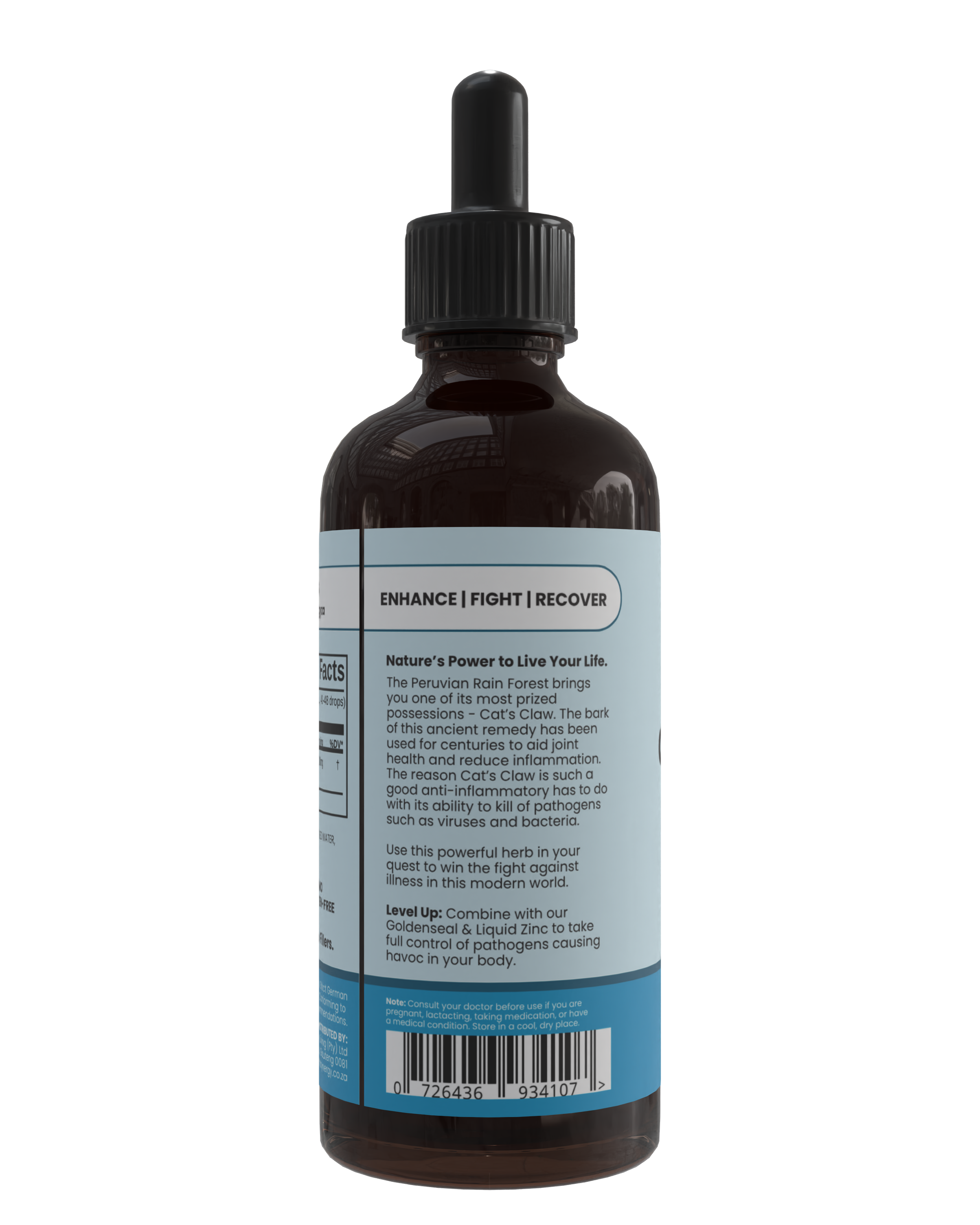 Bottle with a dropper on a white background