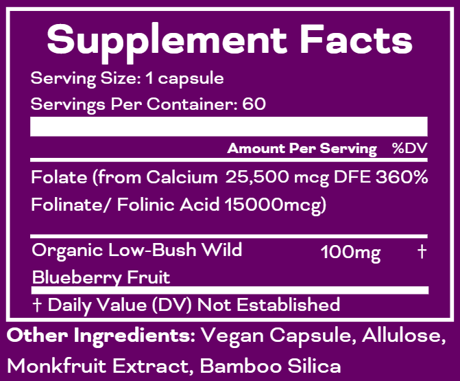 Orgamika Folinic Acid+ MEGA DOSE 60 Capsules