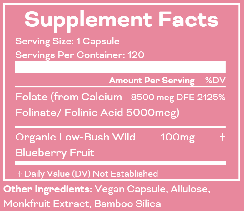 Orgamika Folinic Acid+ HIGH DOSE 120 Capsules