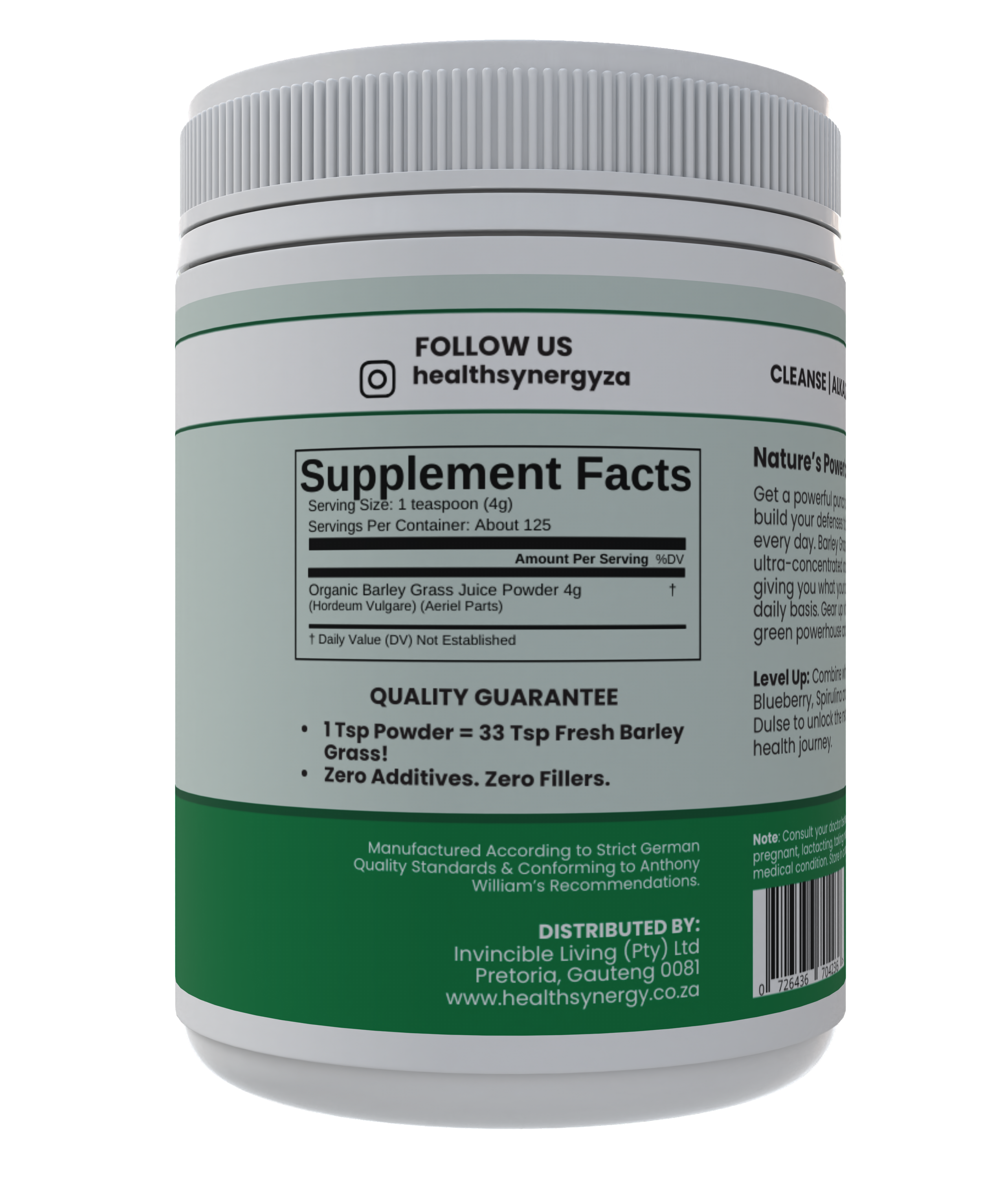 Orgamika Barley Grass Juice Powder 500g - 100% Organic