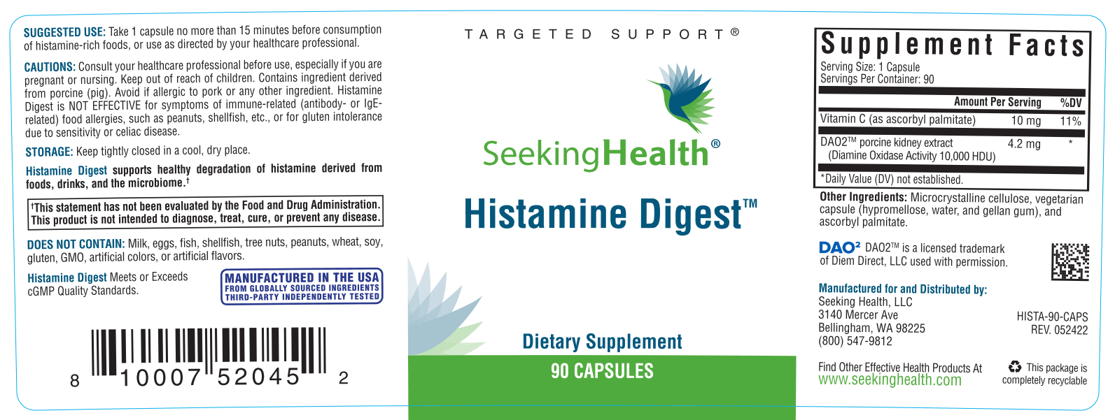SeekingHealth Histamine Digest (formely Histamine Block) 30C