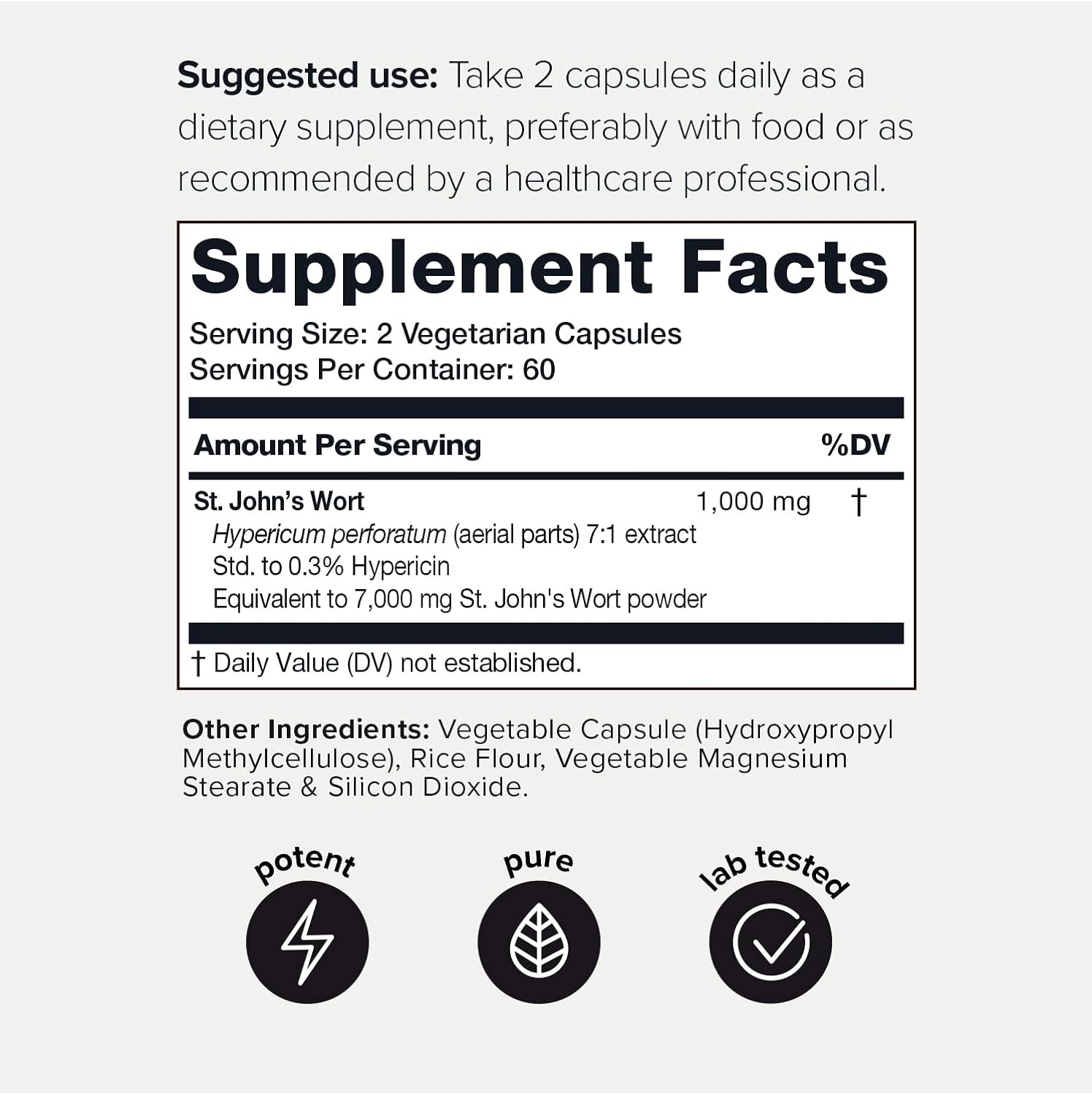 Toniiq St John's Wort Ultra High Strength 1000mg 120C