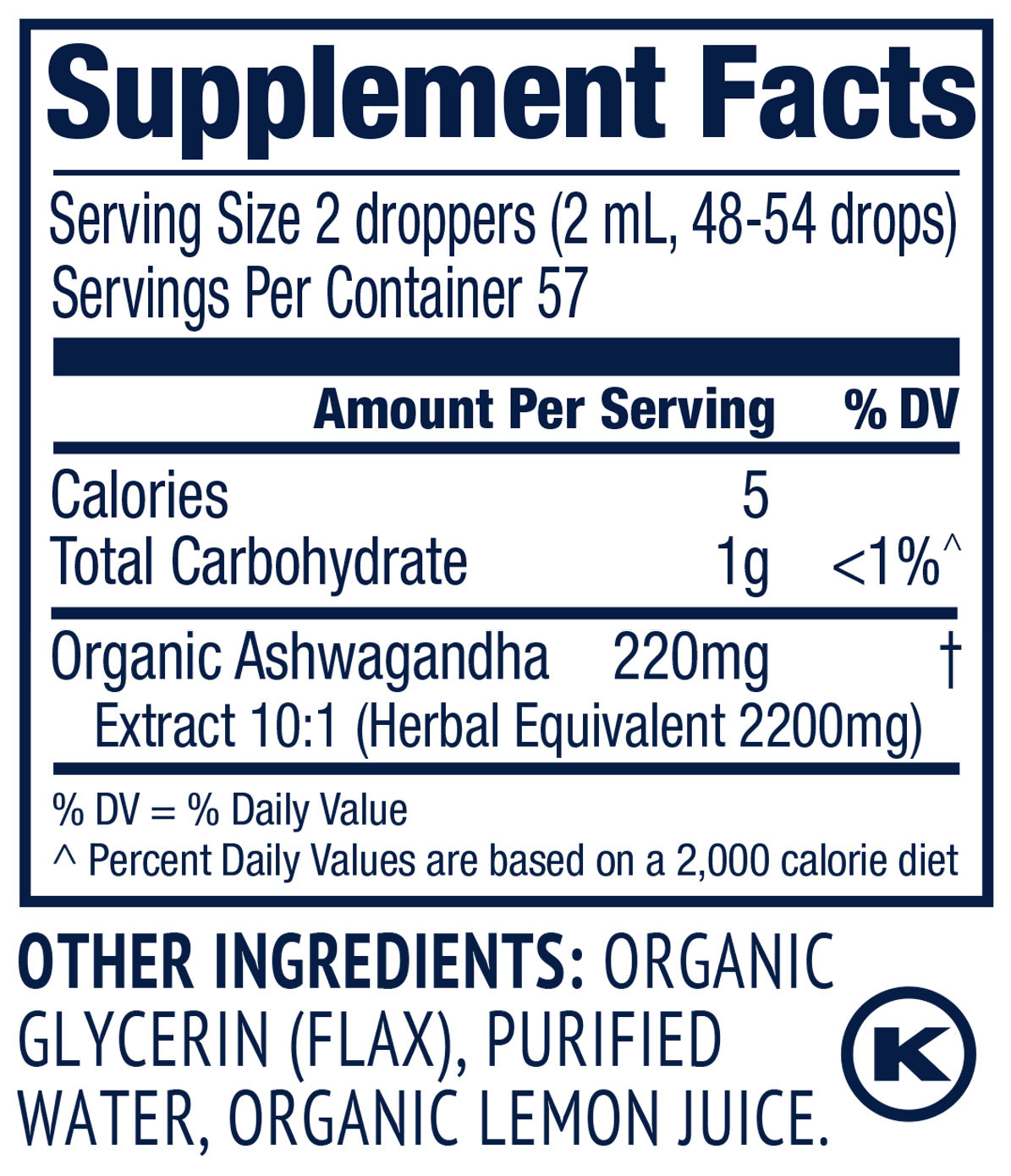 Vimergy Organic Ashwagandha 10:1 115ml