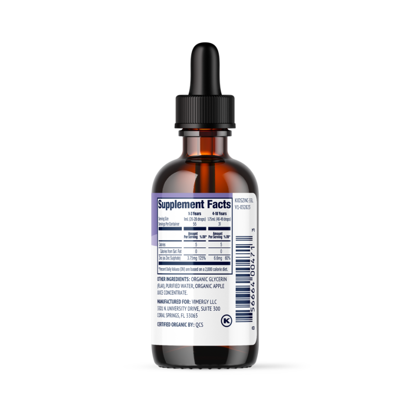 Vimergy Kids Organic Zinc Sulfate 55ml
