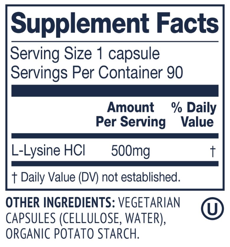 Vimergy L-Lysine 90 Capsules
