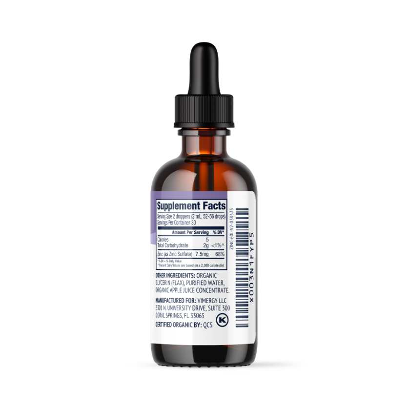 Vimergy Organic Zinc Sulfate 55ml