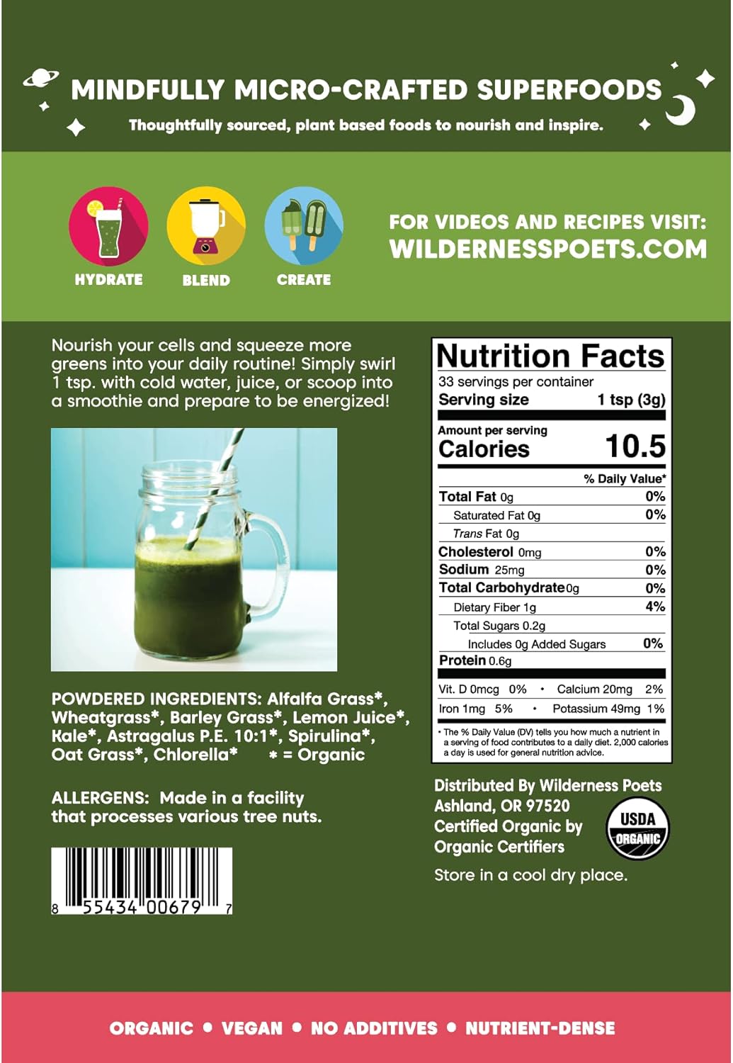 Wilderness Poets Alkalizing Super Greens 99g