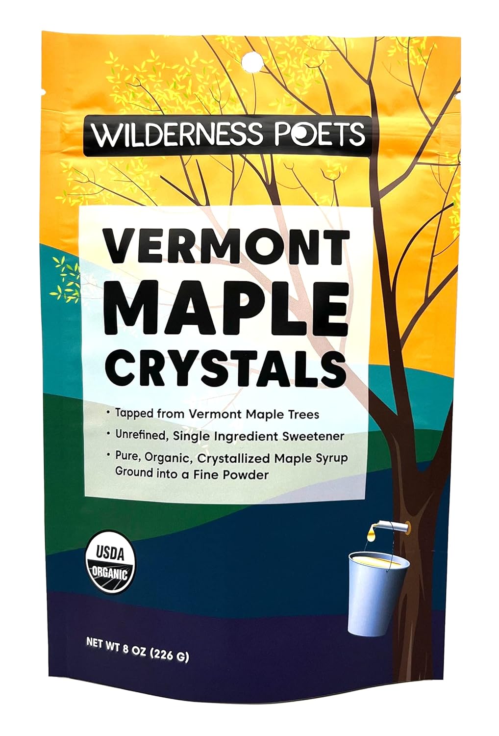 Wilderness Poets Vermont Organic Maple Sugar Crystals 8 oz