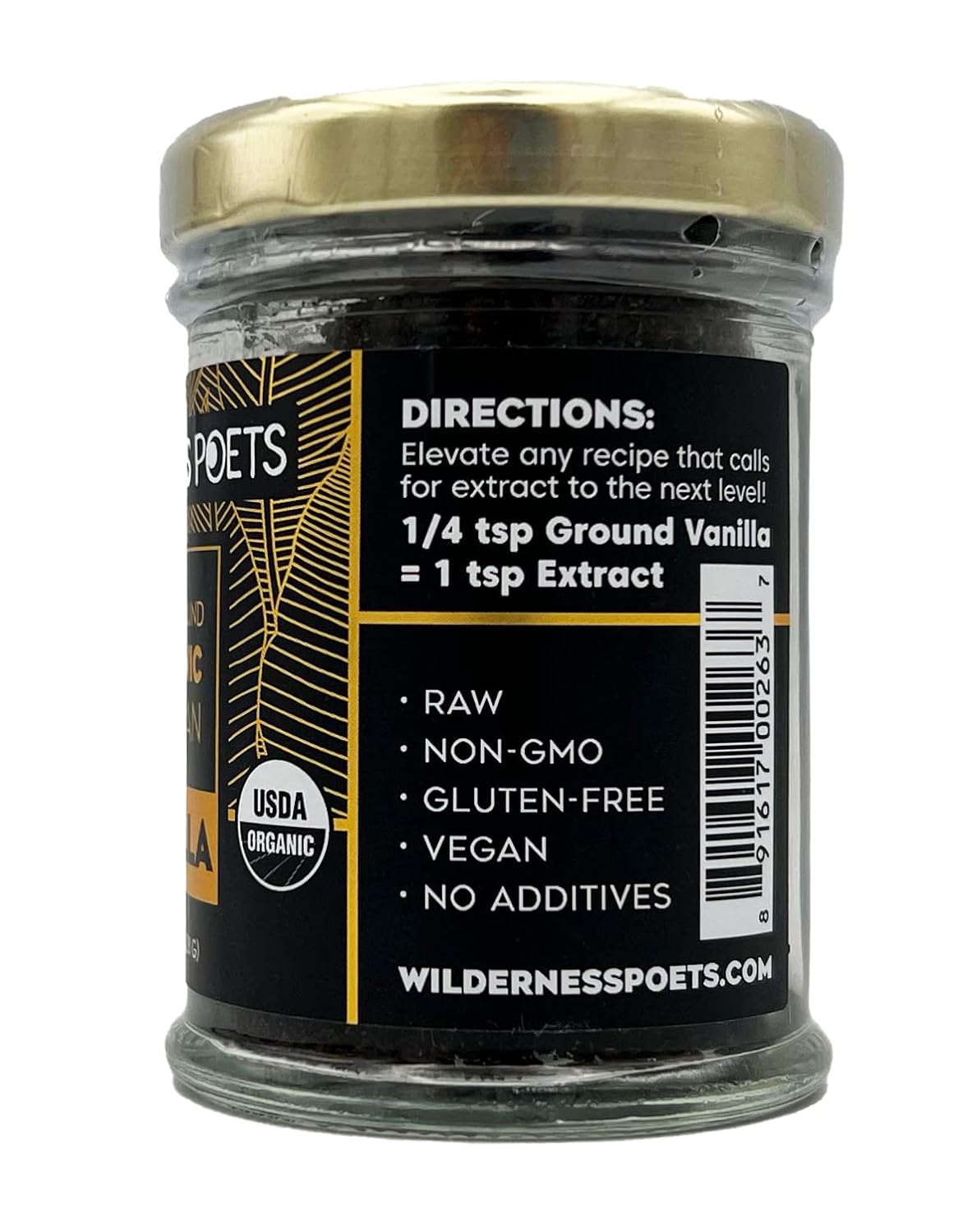 Wilderness Poets Organic Pure Tahitian Ground Vanilla Beans 28g