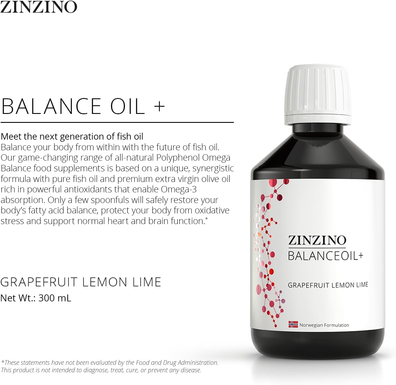 Zinzino BalanceOil+ 300ml (Grapefruit Lemon Lime)