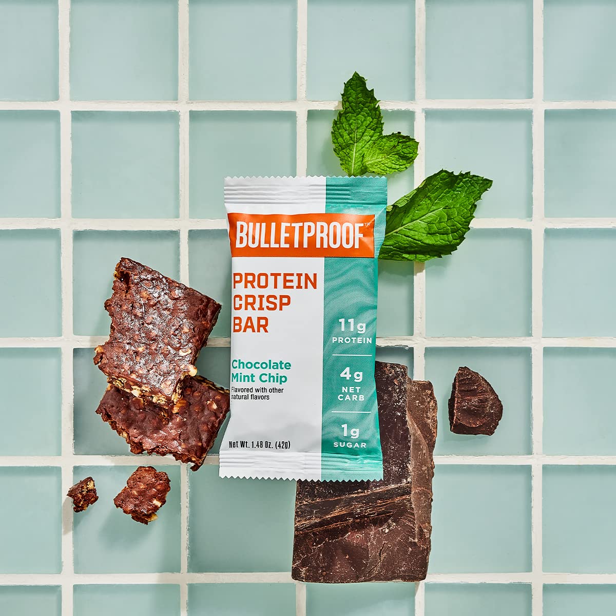 Bulletproof Chocolate Mint Chip Crisp Bar (12 pack) Synergy