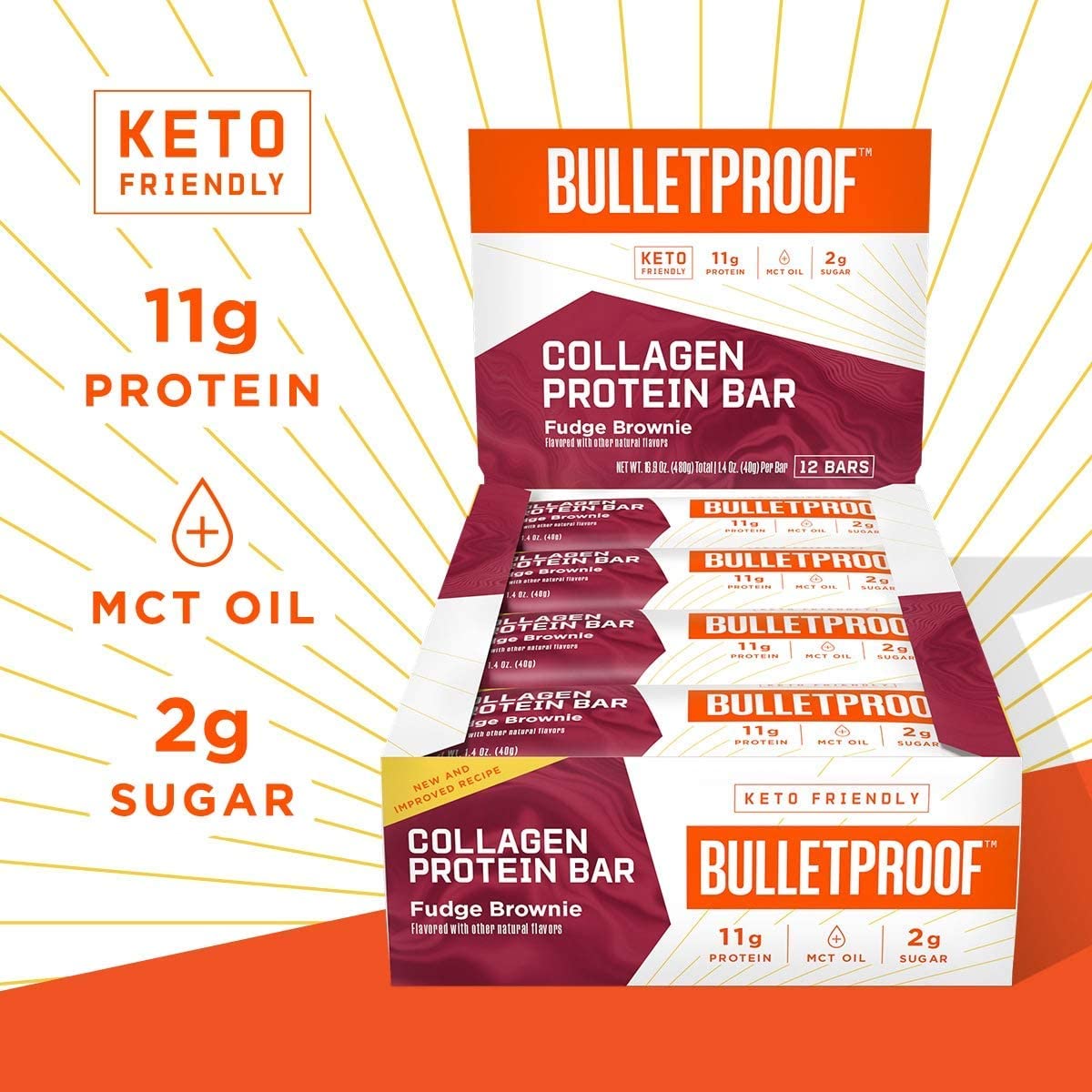 Bulletproof Collagen Protein Bar - Fudge Brownie