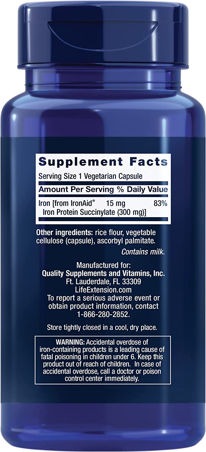 Life Extension Iron Protein Plus 300mg 100C