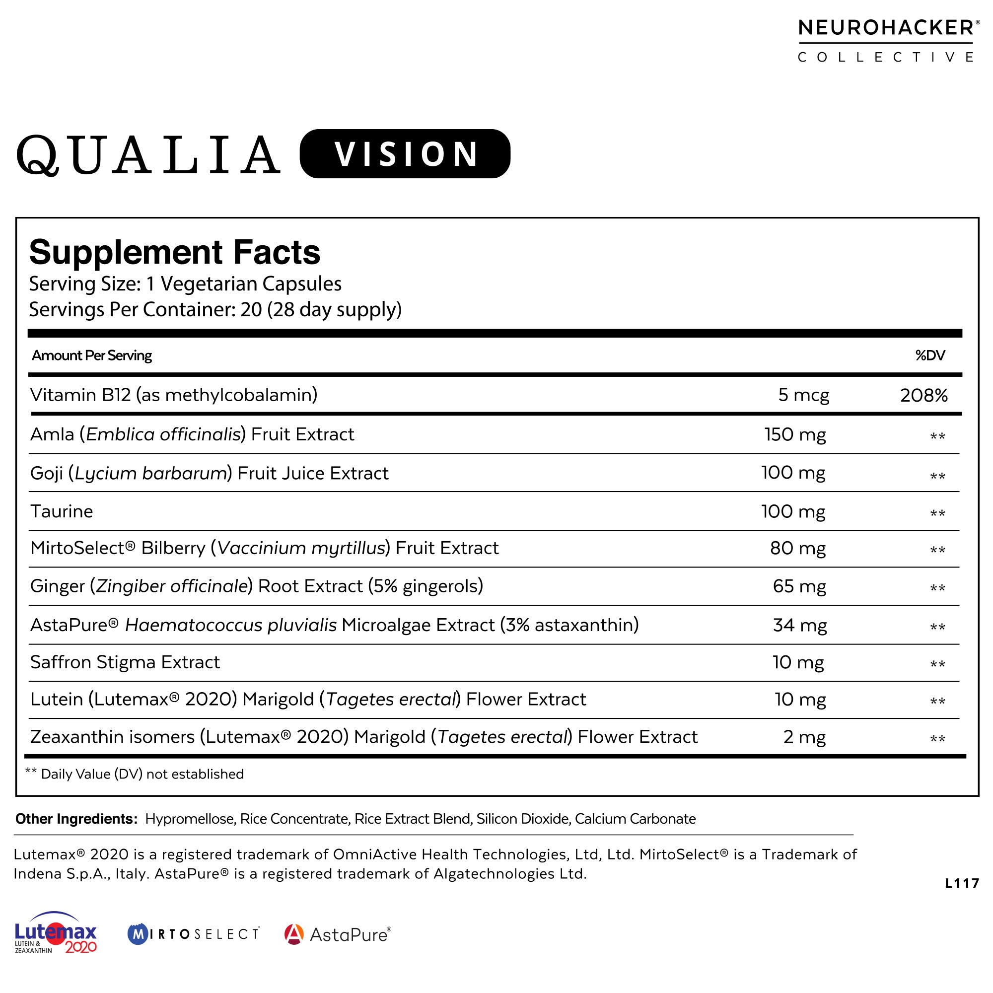 Neurohacker Collective Qualia Vision (3 Week Supply)