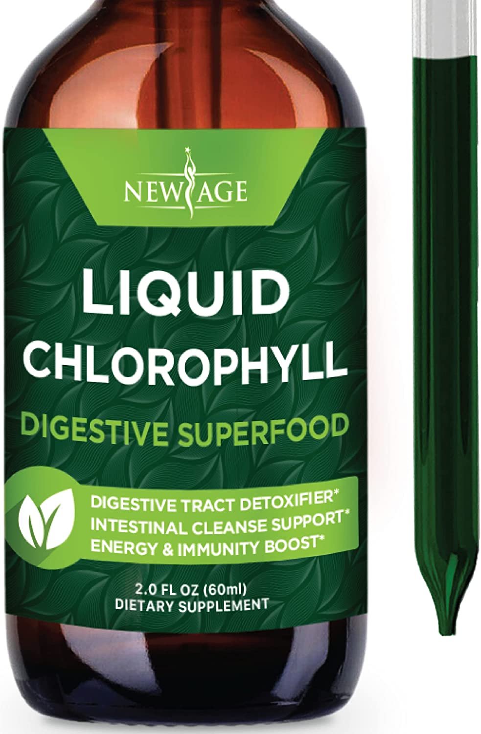 NewAge Liquid Chlorophyll Drops 60ml - Internal Deodorant, Detoxifier, Energy Support