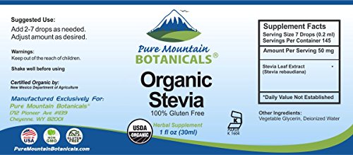 Pure Mountain Botanicals Organic Liquid Stevia