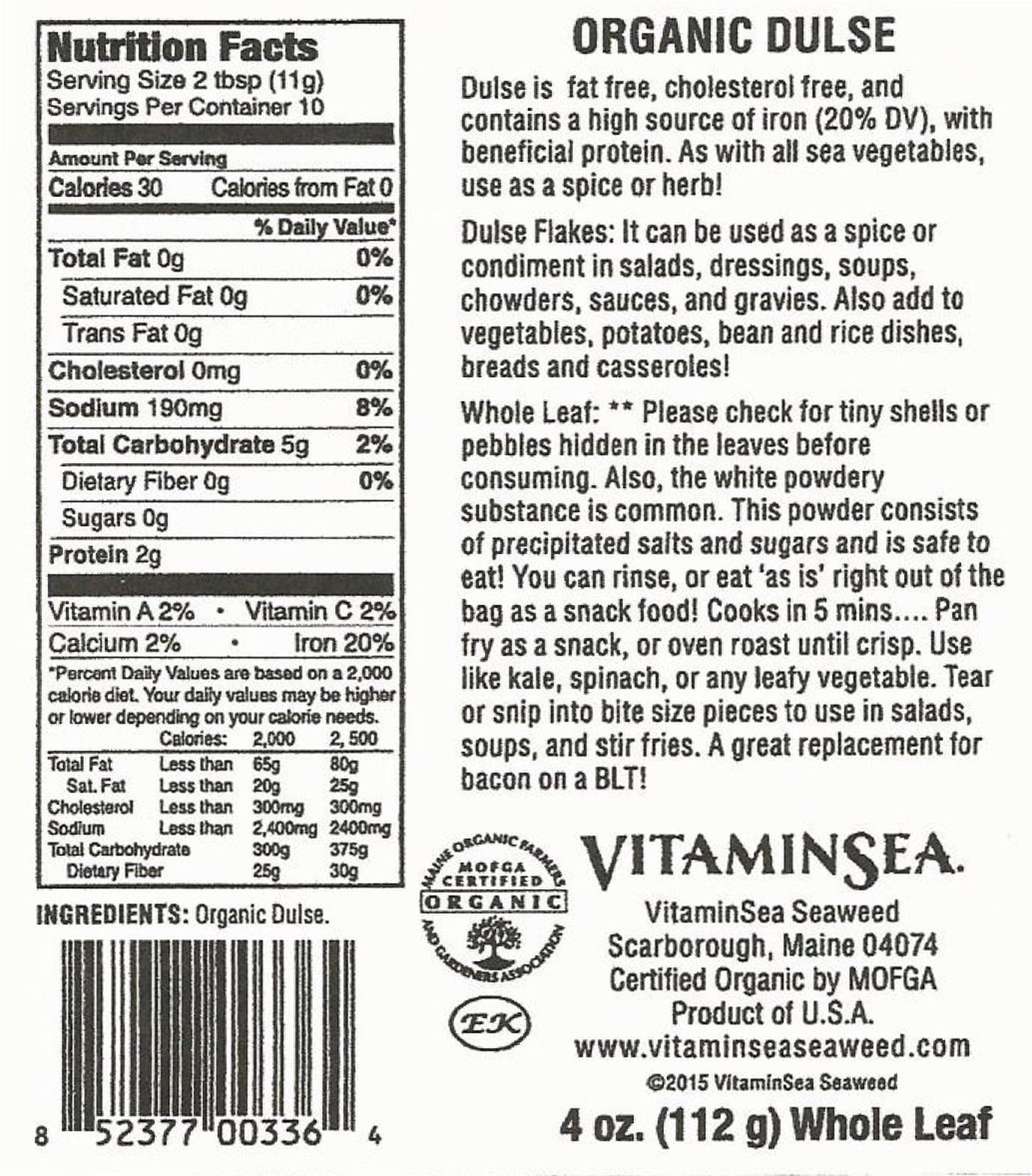 VitaminSea Wild Atlantic Dulse Flakes