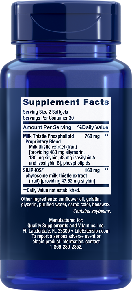 Life Extension Advanced Milk Thistle — Supplement Facts