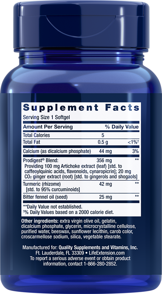 Life Extension Bloat Relief — Supplement Facts